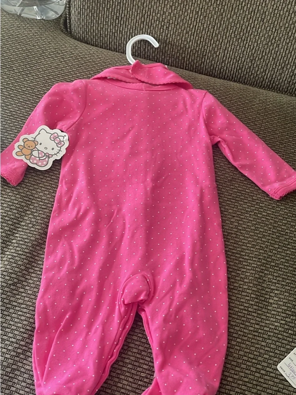 Sanrio Hello Kitty Pink Polka-Dot Footed One-Piece